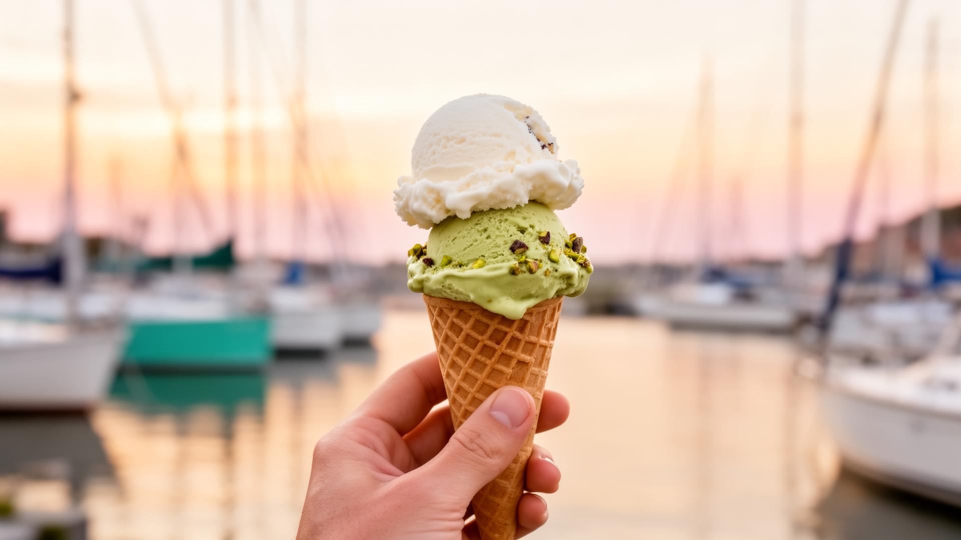 Eishafen Kiel — Eiskugel am Hafen