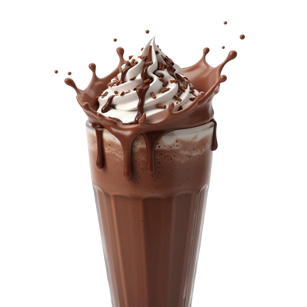 Schokoladen-Milchshake mit spritzender Sahne